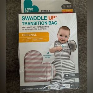 Love to dream swaddle large pink stripe